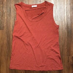 LA Made brown tank top sleeveless cute t-shirt women’s size XS Euc
